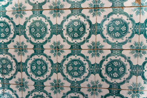 old tiles of a building in a street in Lisbon