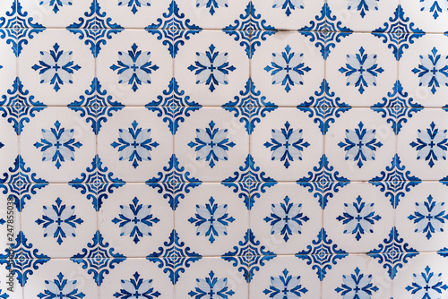 old tiles of a building in a street in Lisbon