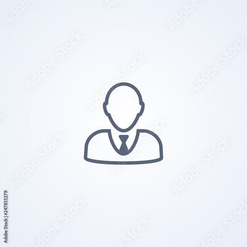 Businessman, vector best gray line icon