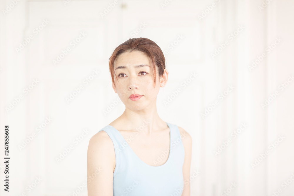 Portrait of beautiful woman in dance clothes Portrait of beautiful woman in dance clothes