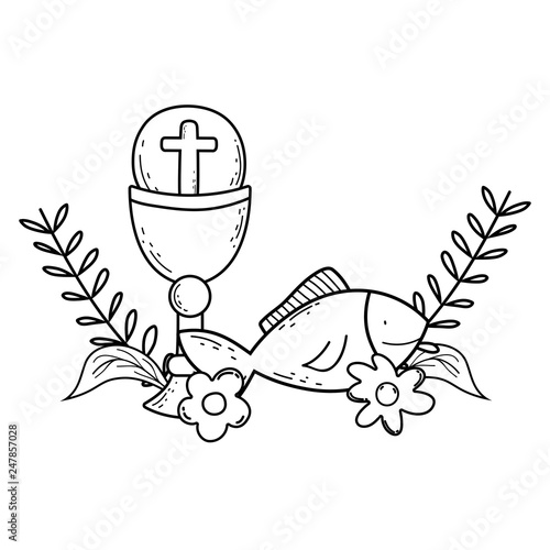 sacred chalice with first communion