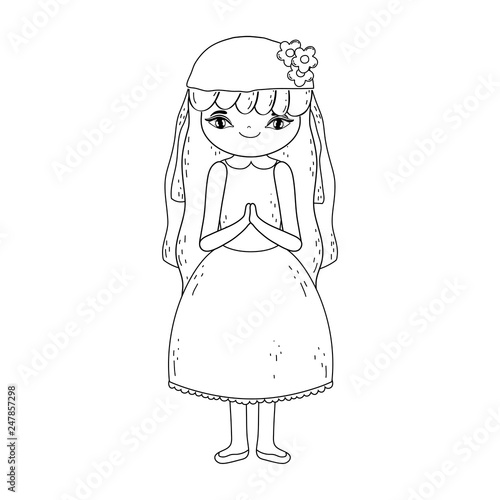 little girl in first communion celebration