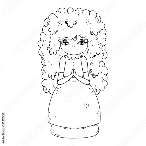 little girl in first communion celebration