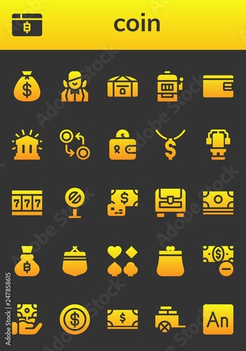 coin icon set