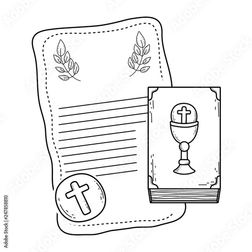 first communion card with bible