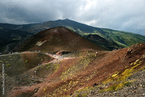 Walking along the ridge and inside the crater