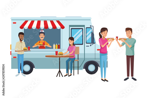 fast food truck cartoon
