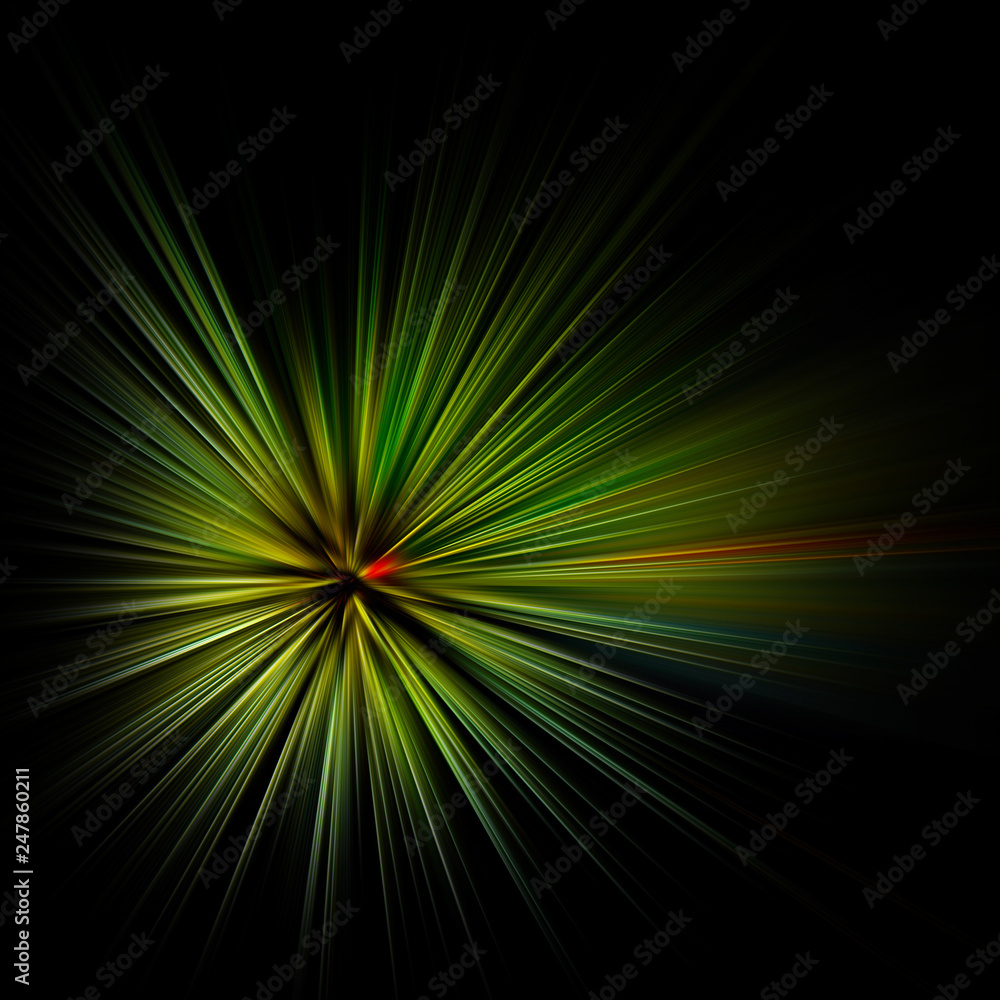 Fototapeta premium Esplosione di luce verde