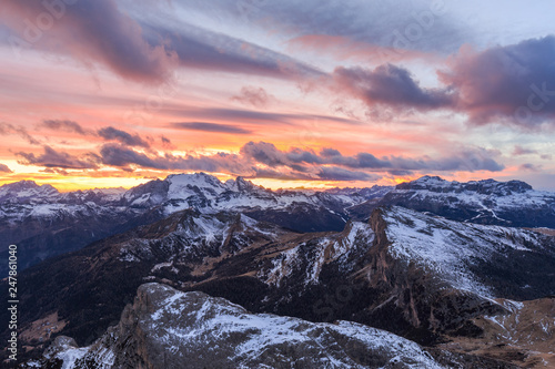 Tramonto nelle Dolomiti, da Cima Lagazuoi, Veneto