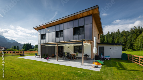 perspective of sun energy solar sun house with panels on front