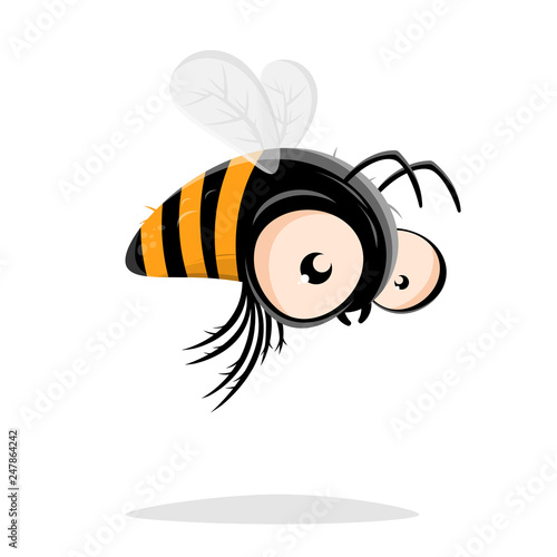 funny cartoon bee vector illustration