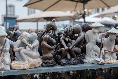 Bilde på lerret Craft in soapstone handicraft fair, Ouro Preto, MG, Brazil