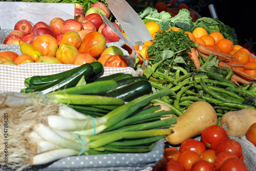 Frutas y verduras en el mercado