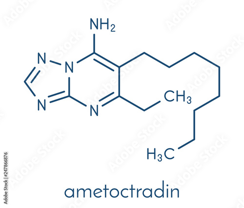 Ametoctradin fungicide molecule. Skeletal formula.