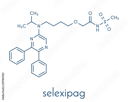 Selexipag pulmonary arterial hypertension drug molecule. Skeletal formula.