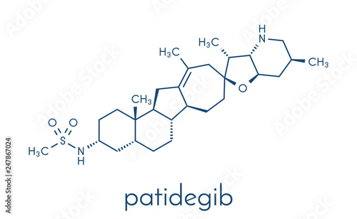 Patidegib drug molecule (hedgehog pathway inhibitor). Skeletal formula.