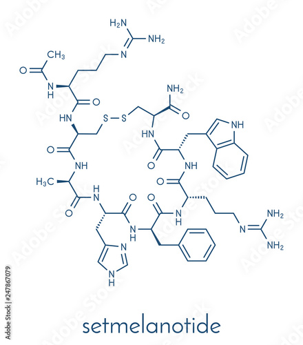 Setmelanotide drug molecule (MC4 receptor agonist). Skeletal formula.
