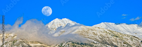 Moonrise Over Mt. Timpanogos - Wasatch Mountain Range, Utah photo