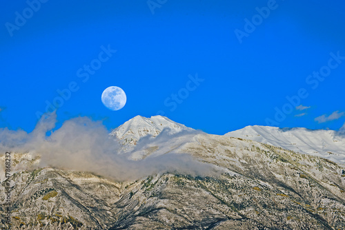 Moonrise Over Mt. Timpanogos - Wasatch Mountain Range, Utah