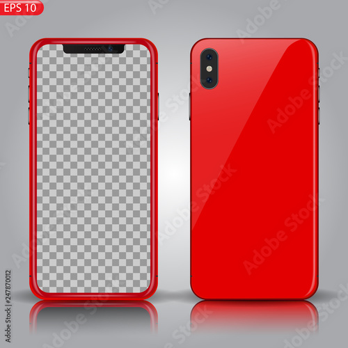 New High Detailed Realistic Smartphone similar to iphone Isolated on white Background