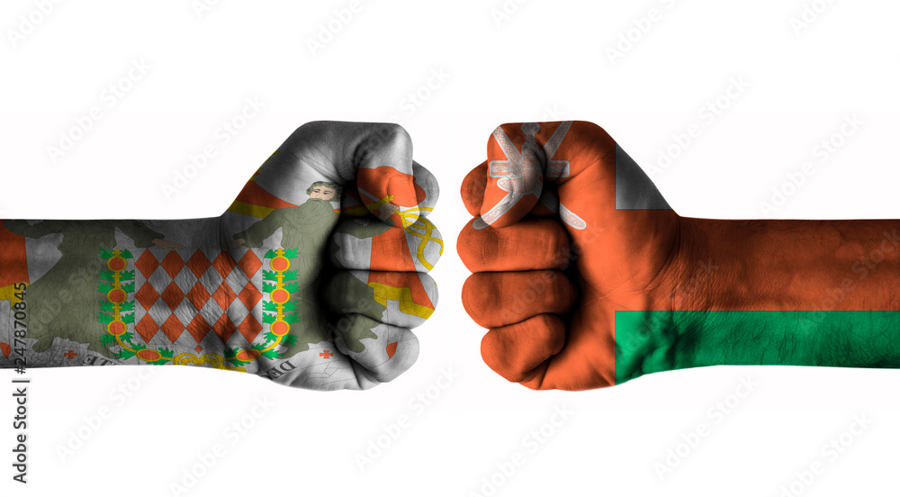 Fototapeta premium Blason de Monaco vs Oman