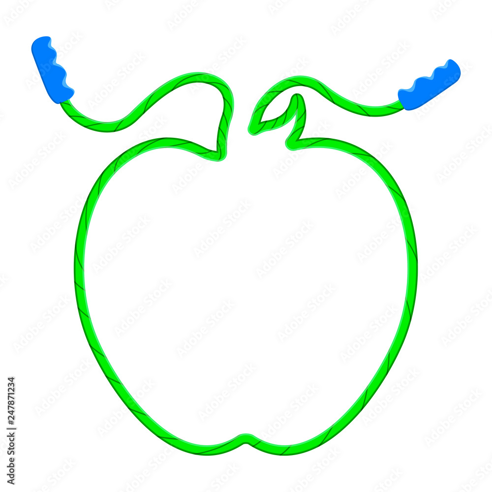 Rope with an apple shape. Fitness concept. Vector illustration design Rope with an apple shape. Fitness concept. Vector illustration design