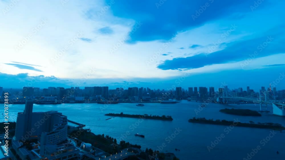 東京タイムラプス 日没から夜景 長時間撮影 東京タイムラプス 日没から夜景 長時間撮影