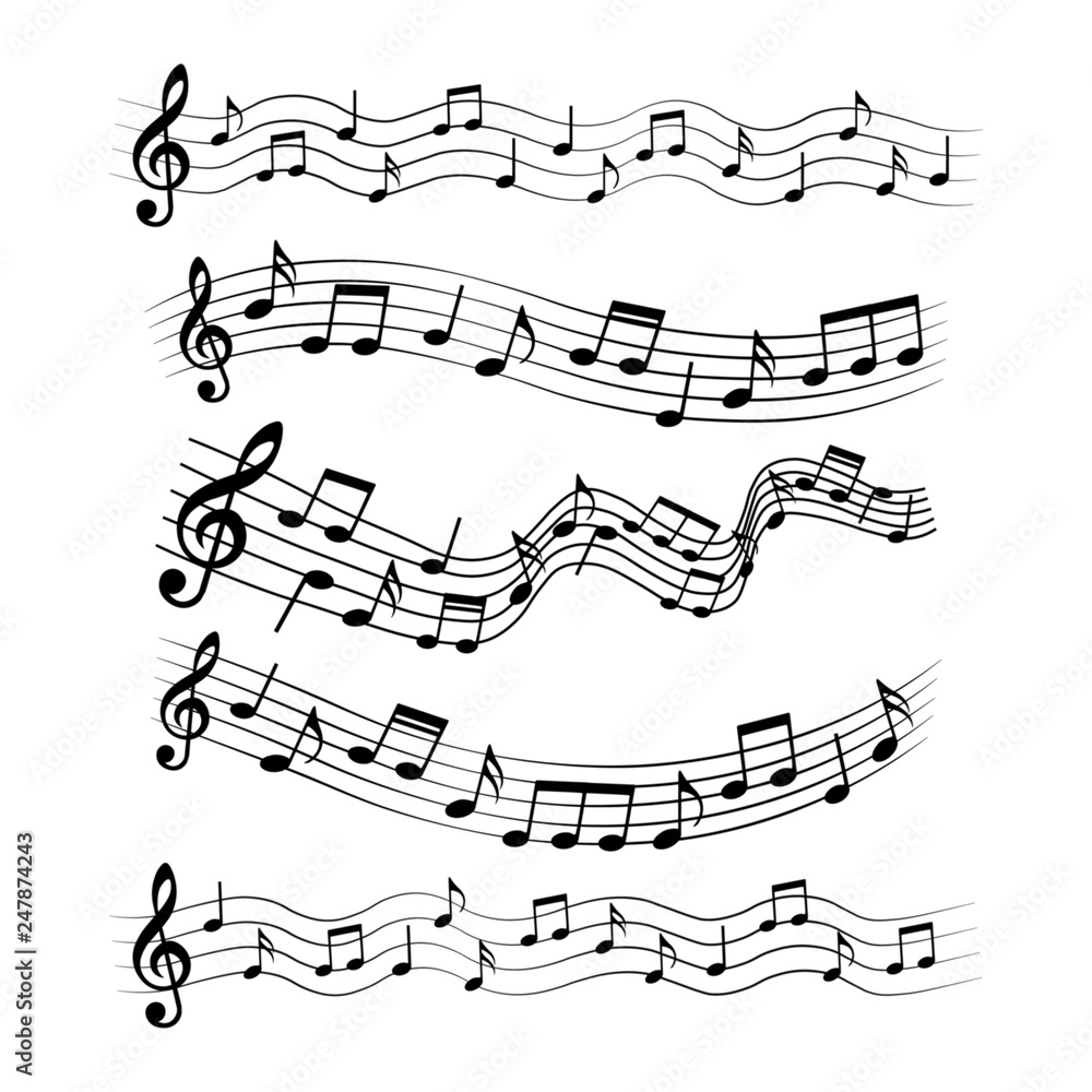 Musical design elements, music notes, vector illustration. Musical design elements, music notes, vector illustration.