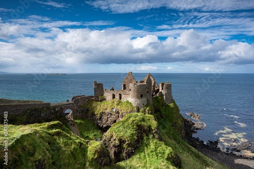 Dunluce Castle on the Atlantic Coast, Portrush, County Antrim, Northern Ireland, United Kingdom, Europe photo
