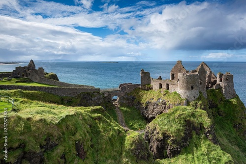 Dunluce Castle on the Atlantic Coast, Portrush, County Antrim, Northern Ireland, United Kingdom, Europe