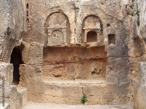 Wallpaper Mural detail of carved stone tomb in the temple of the kings area in paphos cyprus Torontodigital.ca