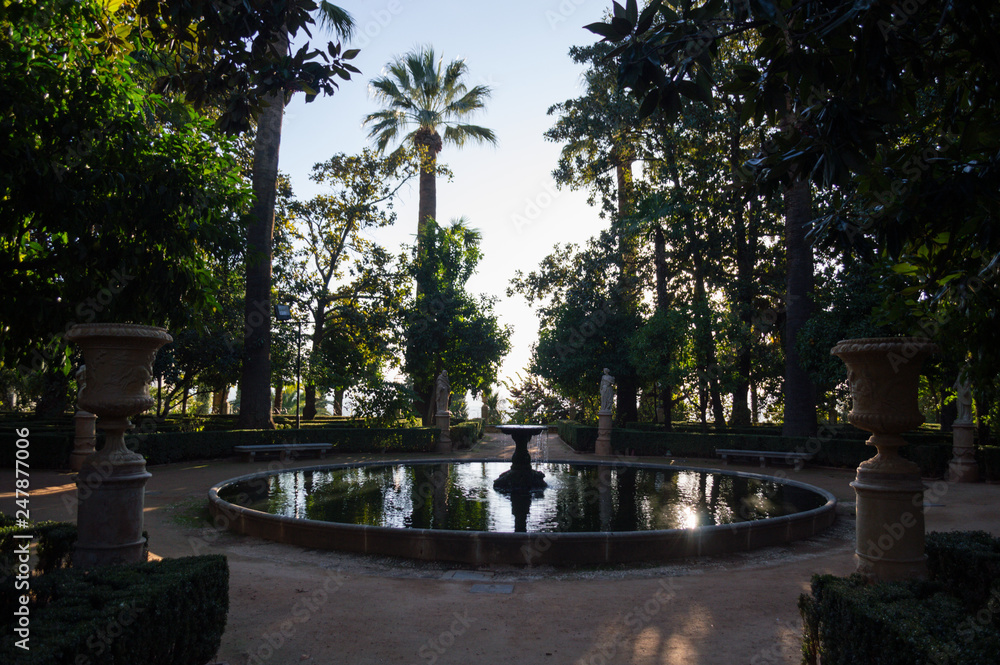 Carmen de los Martires Park with Fountain in Granada, Spain Carmen de los Martires Park with Fountain in Granada, Spain