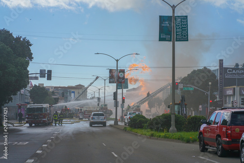 Photography PG&E Pacific Gas and Electric gas explosion San Francisco Geary Blvd Wednesday