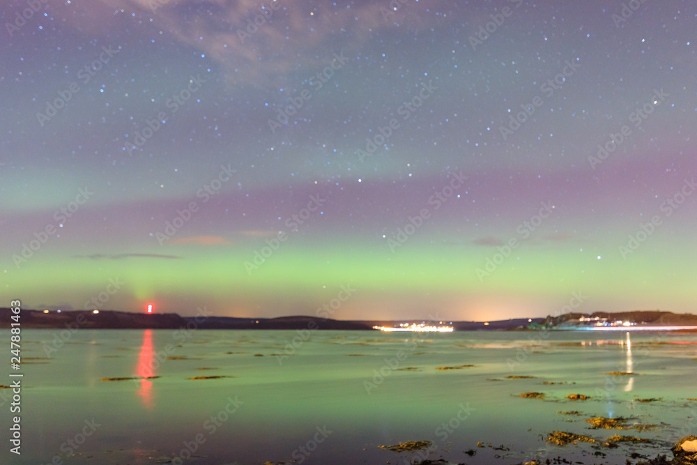 Aurora borealis (northern lights) in Scotland