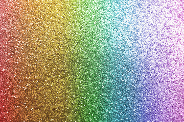 Composition of sparkling rainbow glitter as background, top view