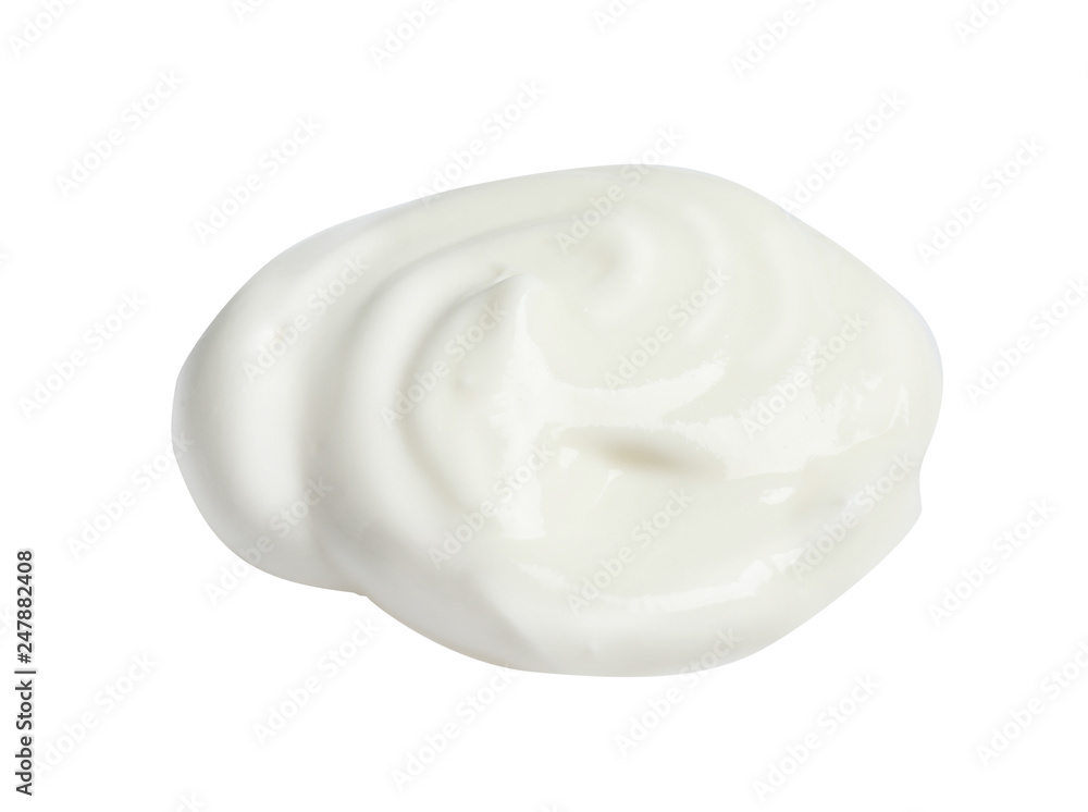 Sample of creamy yogurt on white background Sample of creamy yogurt on white background