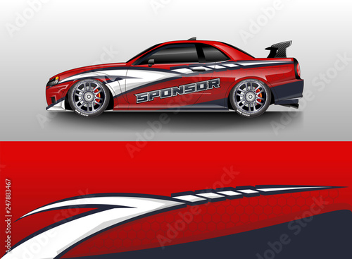 Car decal wrap company designs vector . Livery wrap company   van   cargo  truck .