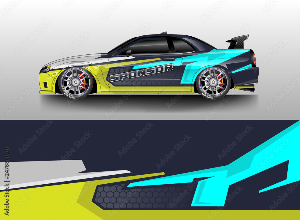 Car decal wrap company designs vector . Livery wrap company , van , cargo, truck .