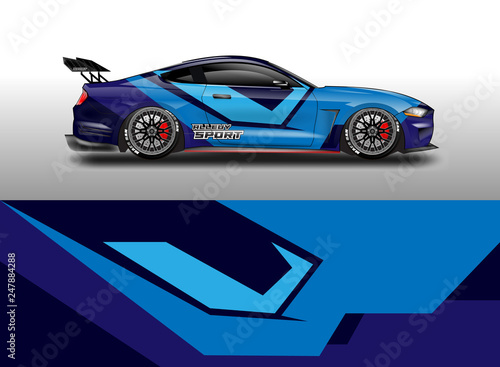 Decal car and car wrap vector  truck  bus  racing  service car  auto designs . Racing  Rally  Abstract background livery . 