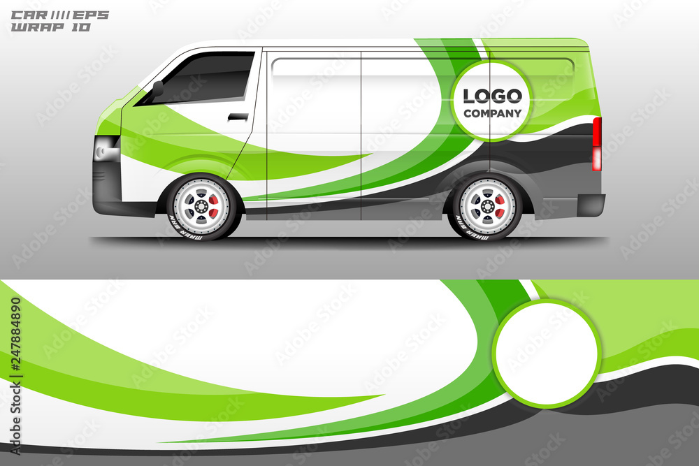 Car decal wrap company designs vector . Livery wrap company , van , cargo, truck .