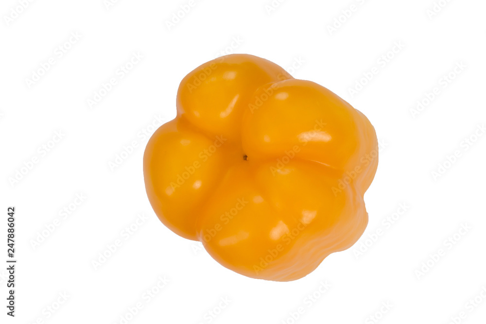 Yellow sweet pepper isolated on white background. Top view. Fresh vegetable Yellow sweet pepper isolated on white background. Top view. Fresh vegetable