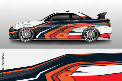 Car decal wrap company designs vector . Livery wrap company   van   cargo  truck .