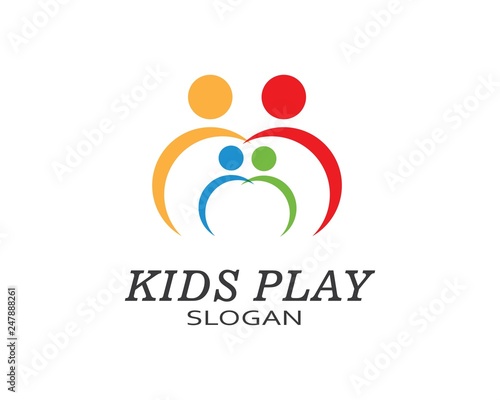 kids play logo vector template