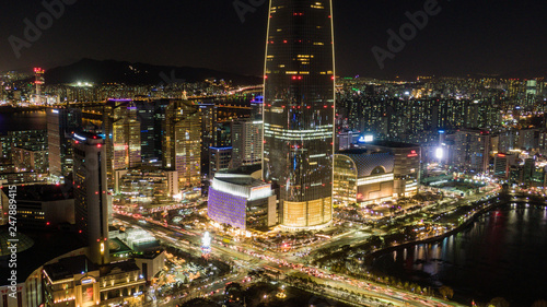 Fotografie Night view of Seoul, Seoul skyline, South Korea.