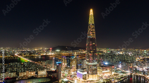 Φωτογραφία Night view of Seoul, Seoul skyline, South Korea.