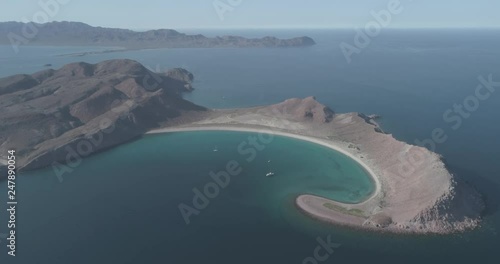 Aerial panoramic views of isla San Francisco, Baja California  Sur, Mexico. Sea of cortez. photo