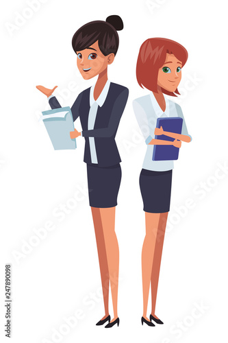 executive businesswomen cartoon