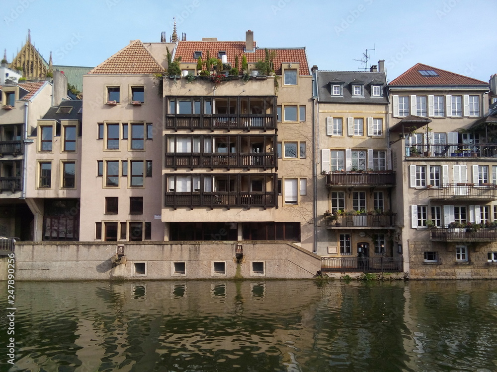 Houses along canal