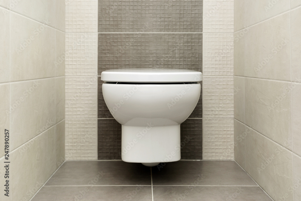 White toilet bowl in modern bathroom White toilet bowl in modern bathroom