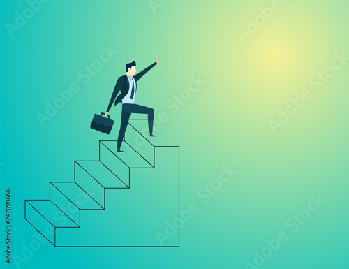 businessman climb up stairs